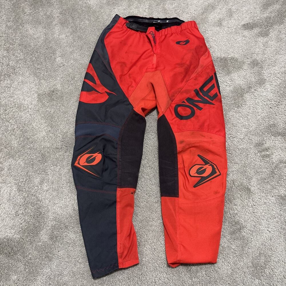 O'Neal Element MX Pants Men's 28 Black Red Motocross ATV Dirt Bike Riding Gear